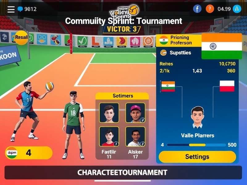 Volley Sprint Victors gameplay screenshot showing volleyball action
